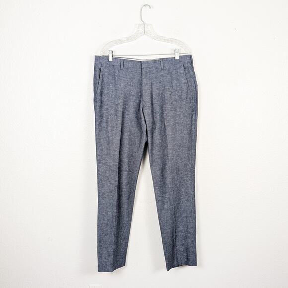 J.Crew Ludlow Slim Unstructured Suit Cotton Linen Blazer & Pants Chambray 40R - Picture 4 of 16